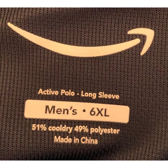 Amazon Active Polo Shirt Employee LONG SLEEVE Logo Reflective MEN BIG TALL 6XL - Picture 5 of 5